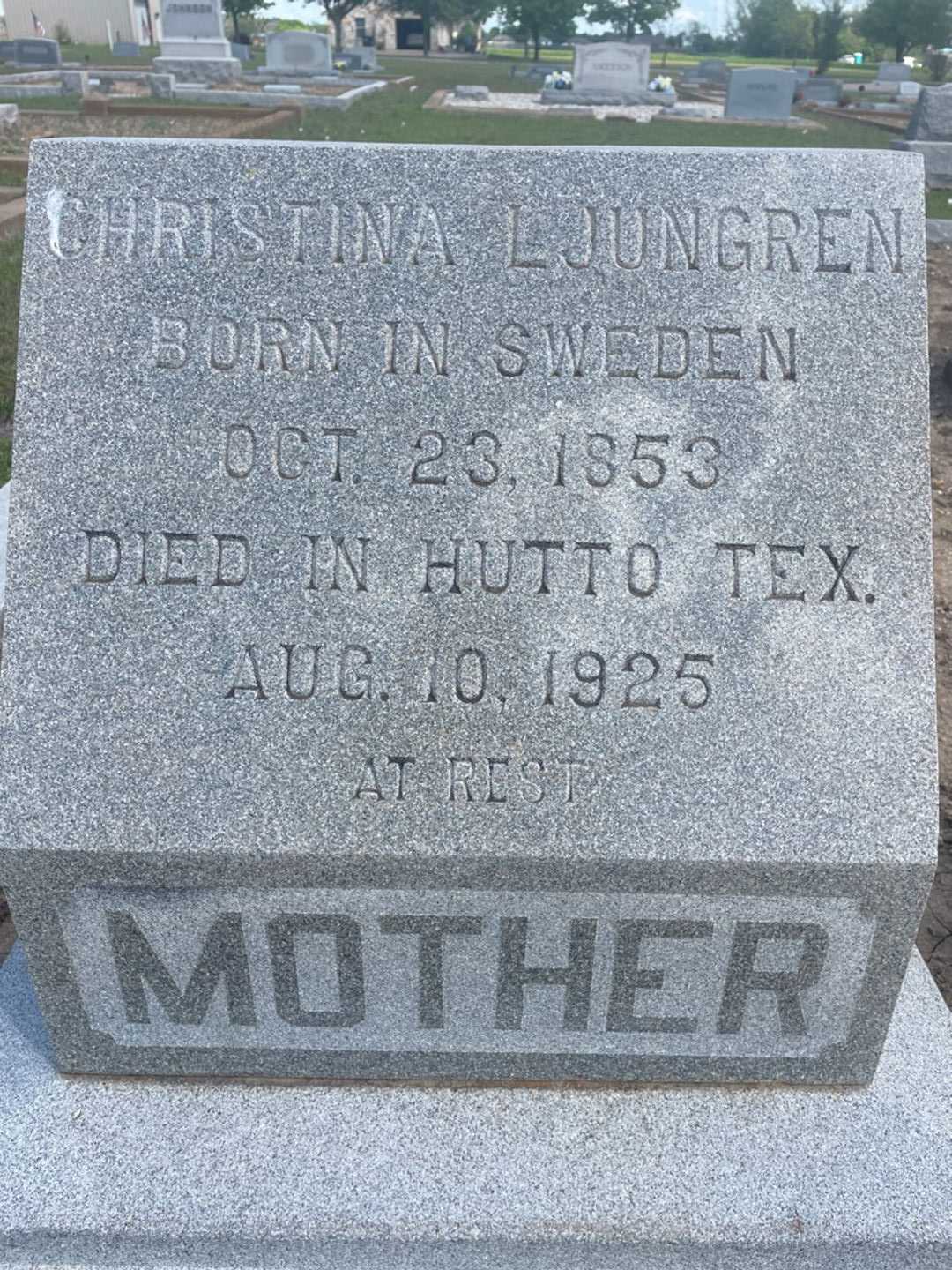 Christina Ljungren's grave. Photo 2