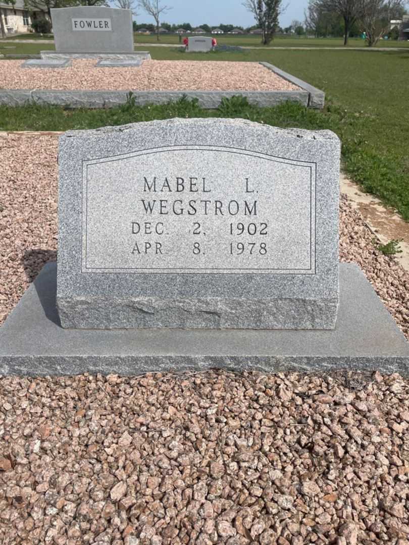 Mabel L. Wegstrom's grave. Photo 2