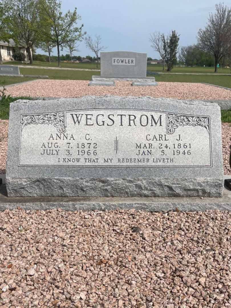 Carl J. Wegstrom's grave. Photo 2