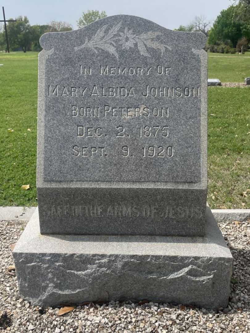 Mary Albida Johnson's grave. Photo 3