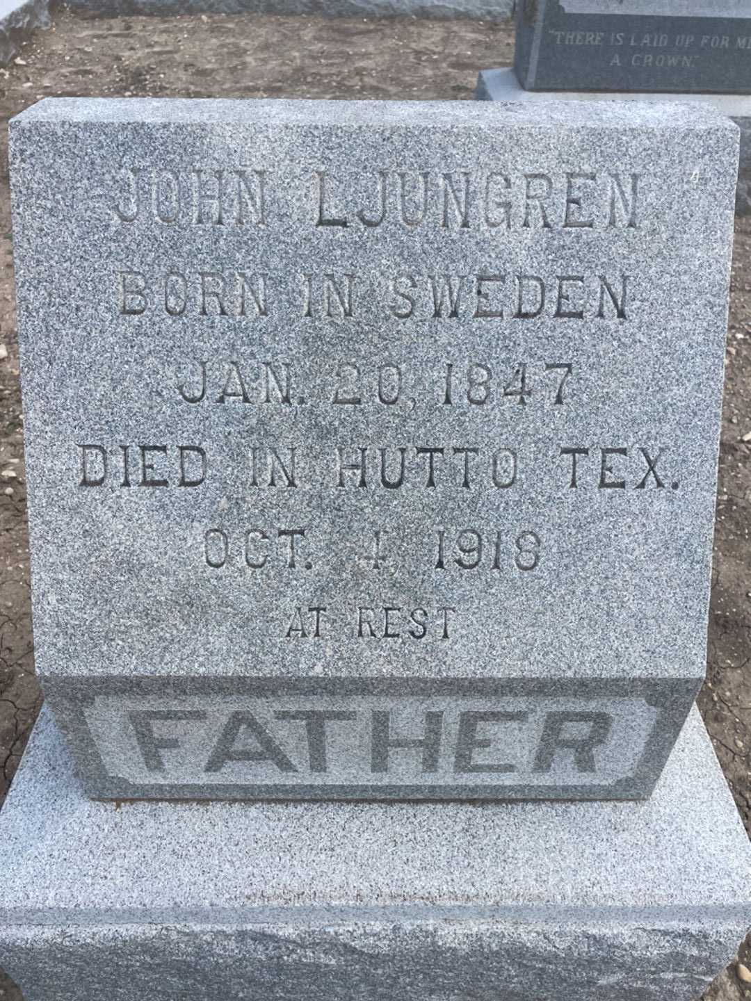 John Ljungren's grave. Photo 2